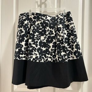 Isaac Mizrahi IMNYC A-line colour block black white pleated mini skirt- 16